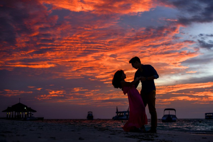 happy woman in a relationship with a mature man
