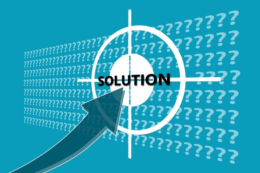 arrow pointing towards a solution answer to question
